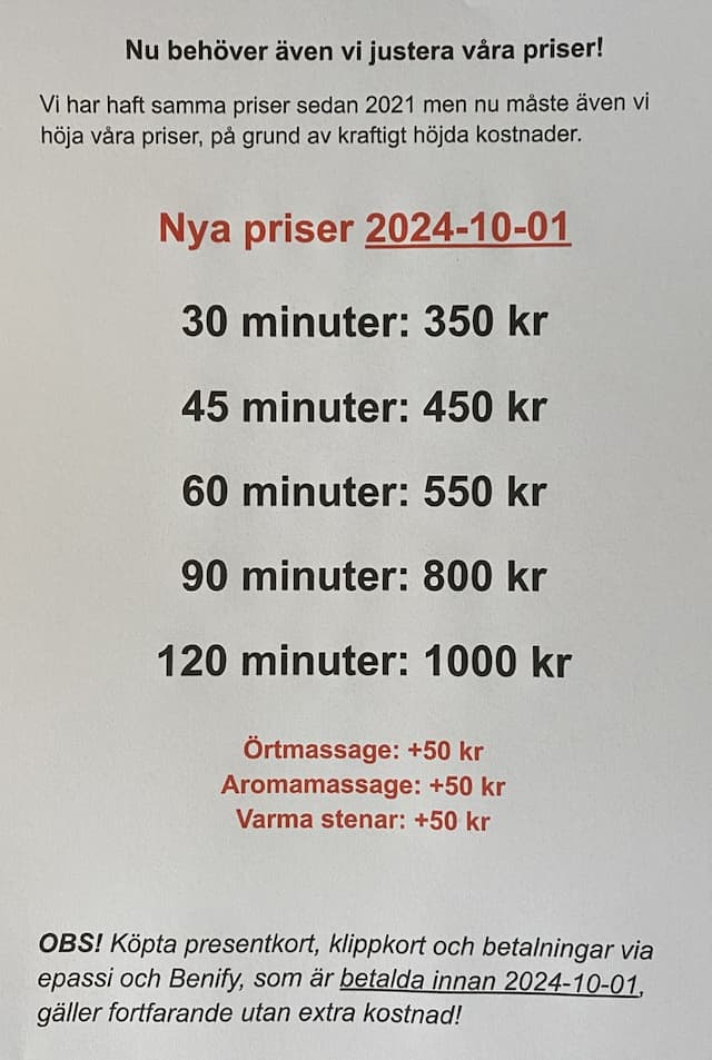 Priser till och med 2025-09-30
